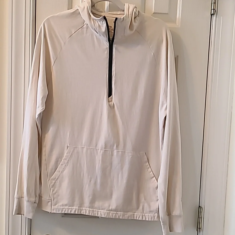 XERSION MENS WHITE 3/4 ZIPPERED HOODIE SIZE XL